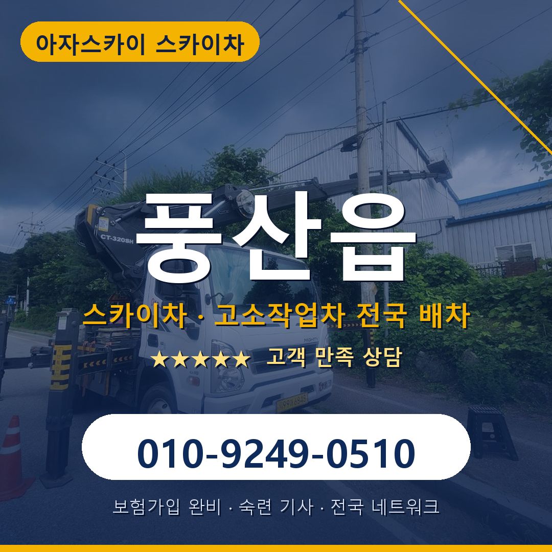 풍산읍 스카이차 배차 안내 - 아자스카이 010-9249-0510