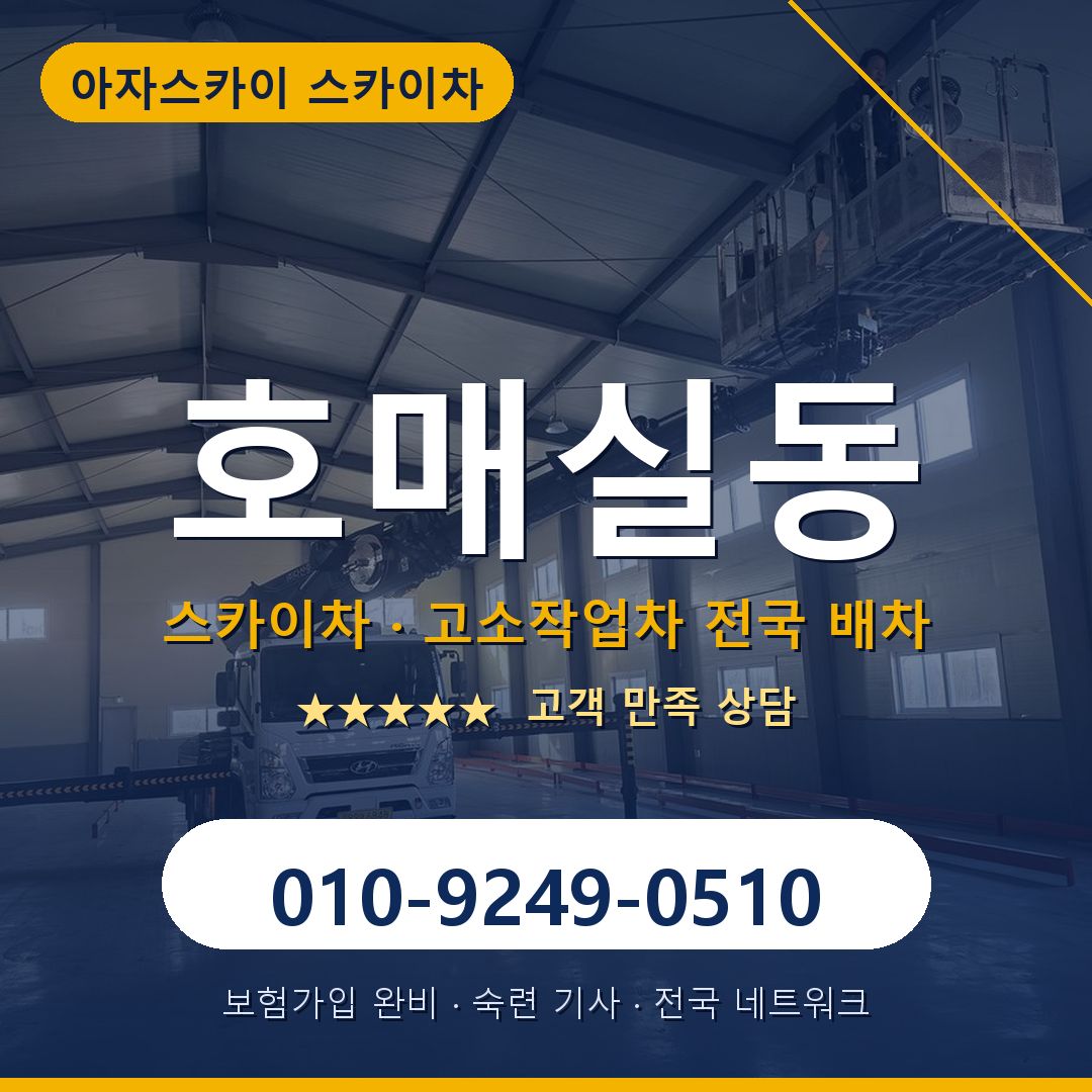 호매실동 스카이차 배차 안내 - 아자스카이 010-9249-0510