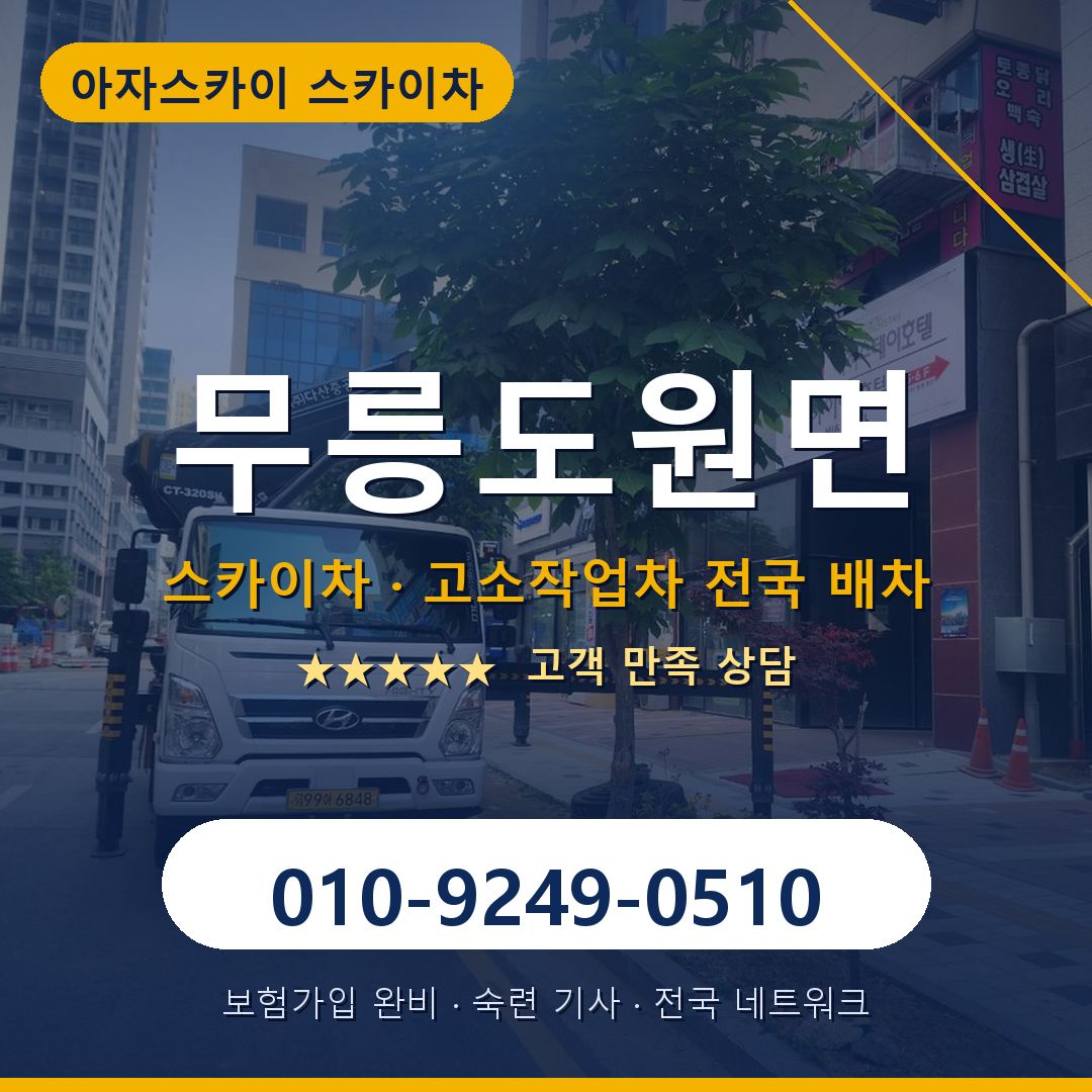 무릉도원면 스카이차 배차 안내 - 아자스카이 010-9249-0510