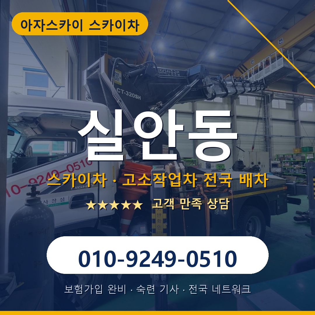 실안동 스카이차 배차 안내 - 아자스카이 010-9249-0510